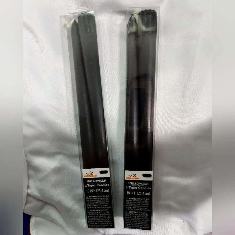 Halloween Black tapered candles lot
